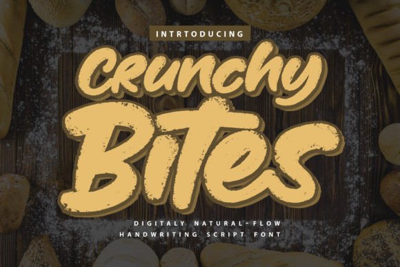 Crunchy Bites: A Bold Script Font for Editorial Design